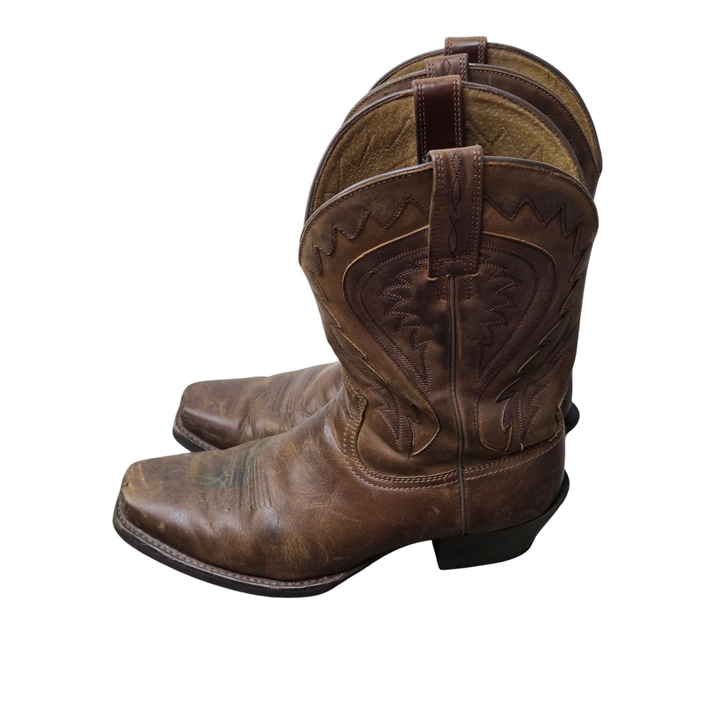 Ariat Mens legand  Brown Leather‎ Square Toe Cowboy Boots Size 11 D